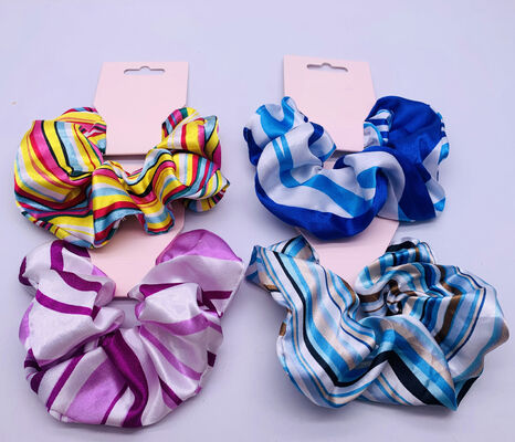Boho Silk Fabric Hair Accessories Scrunchies Multicolor For Outdoor