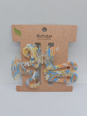 Women Cellulose Acetate Hair Claw , Portable Hair Clip Acrylic