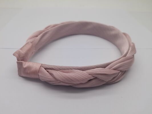 Eye-catching Pink Pleated Fabric Hairband Super Soft For Women