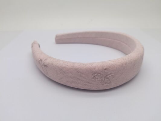 Eye-catching Pink Pleated Fabric Hairband Super Soft For Women