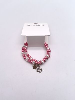 Pearl Bracelet with Custom Pendant and Various Colors for Kids