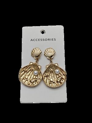 European and American Fashion Shell Pearl Earrings Retro Trend Creative Ocean Style Shell Earrings