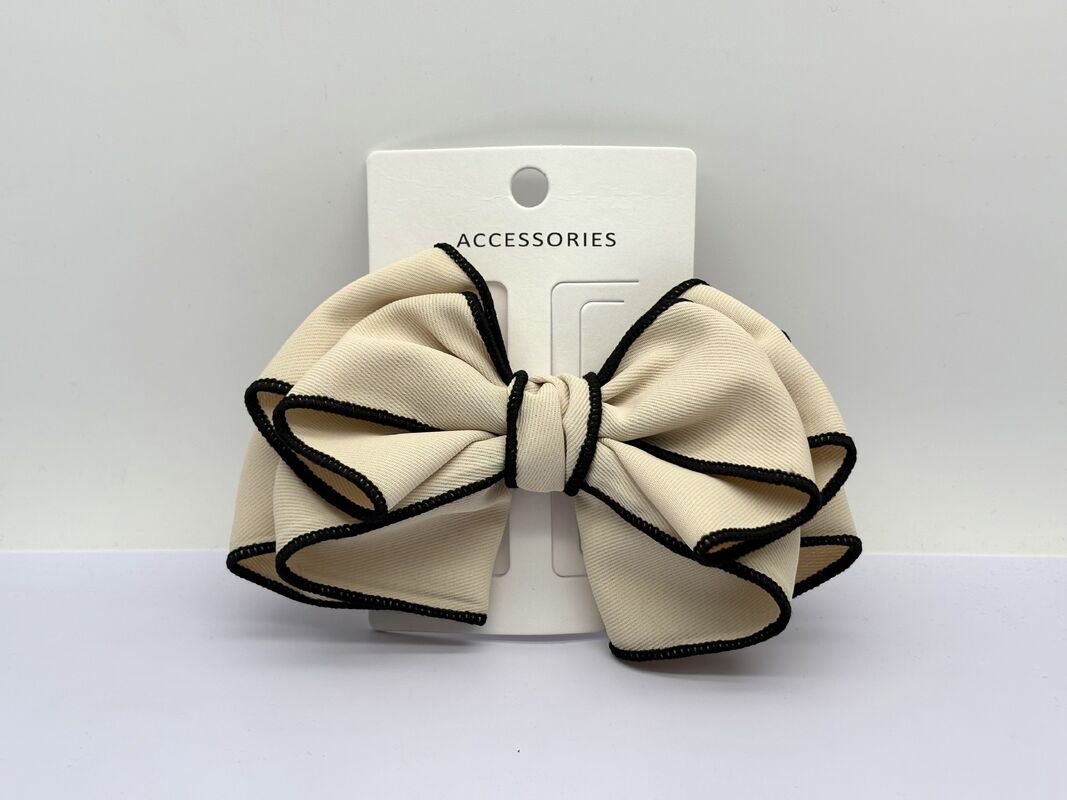 Fashionable Cream Bow Hair Clip with Various Color Options