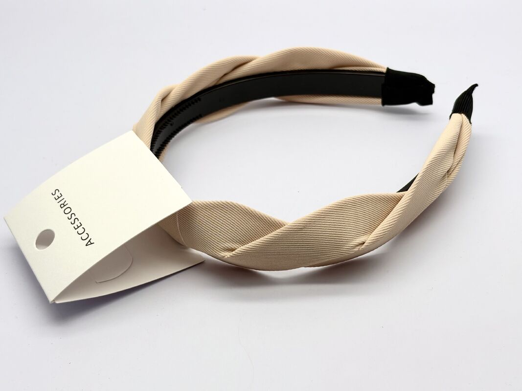 Stylish and Durable Beige Braided Fabric Hairband for Women Style Hair Accessories